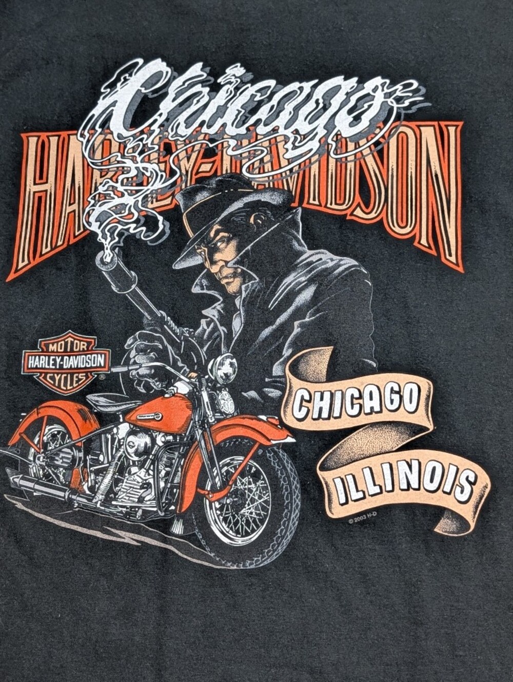 Vintage Harley Davidson 2003 Chicago Smoking Gun T-shirt Medium